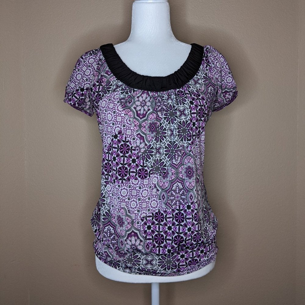 Three Pink Hearts Work Blouse